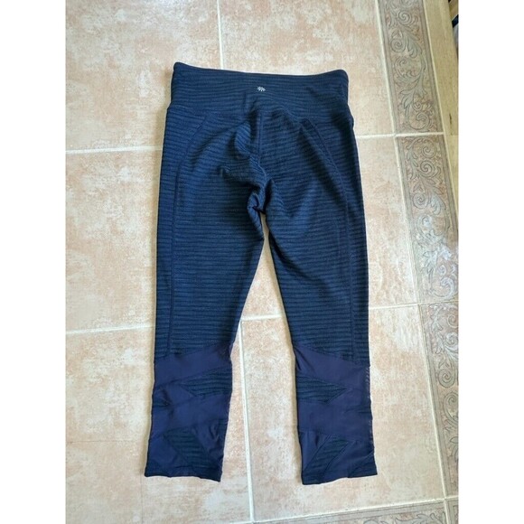 Athleta  Blue and black stripped Legging Bottom  mesh Women Size  SP - Picture 2 of 5